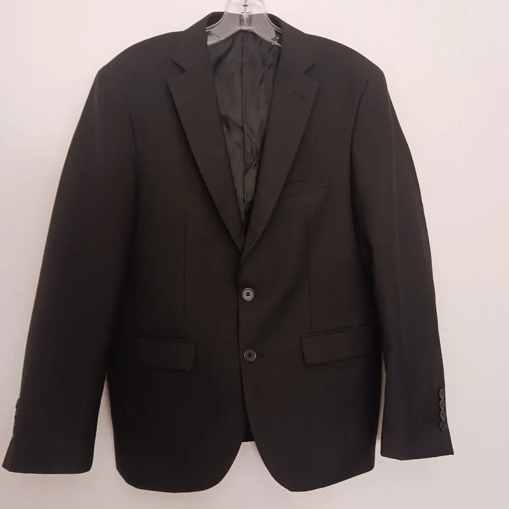 Emerald‎ Zalio Black Men's Professional Blazer 38S / 33W BLACK SB2-Slim Fit